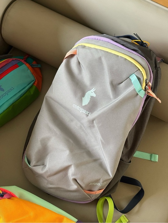 cotopaxi Other - cotopaxi gray backpack with purple, yellow, mint and orange trim